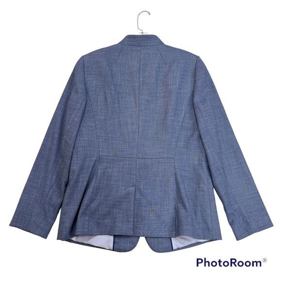 Talbots Single Breasted Lined Blazer Size 10 Blue Faux Front Pockets Lightweight - Picture 4 of 9